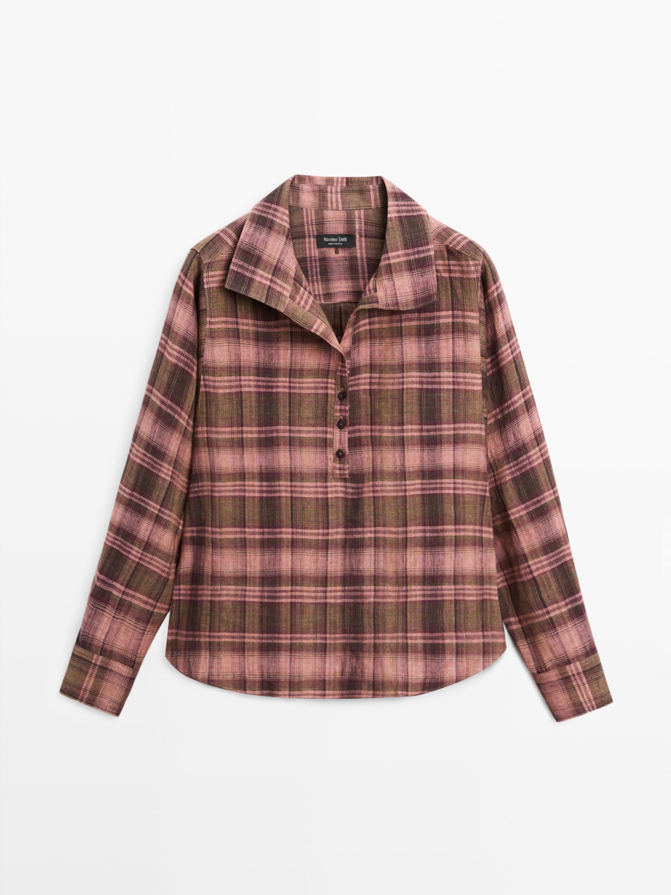 Flowing 100% linen check shirt